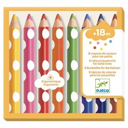 Djeco 8 Crayons de coloriage pour les petits