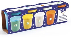 Djeco 4 pots Pâte à modeler - Paillettes