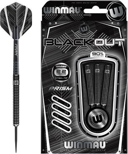 Winmau fléchettes à pointe acier Blackout 24g tungstène professionnel