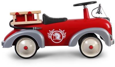 Baghera porteur - Camion de pompier voiture rétro jouet rouge-3
