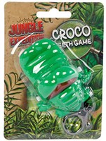 Porte-clés crocodile mordant jouet jungle vert métal