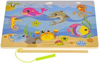Jeu de pêche bois 30x22cm jouet coloré avec poignée-2