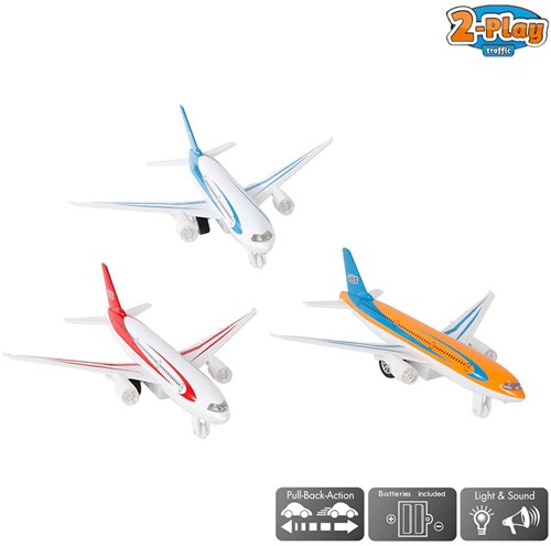 Avion jouet avec lumière et son - 2-Play die-cast à rétrofriction-2