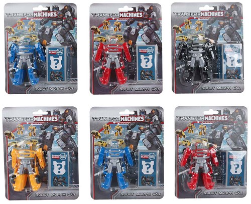 Jouet Voiture Robot - Transformachines - 9,5cm - Multicolore