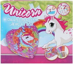 Boîte à bijoux licorne kit créatif pour enfants carton multicolore
