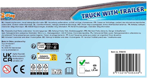 Camion jouet remorque citerne friction lumière son 2-Play 38cm-3