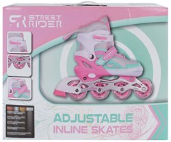 Rollers en ligne réglables rose vert taille 37-40 multicolore