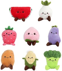 Van Manen peluche légume et fruit jouet surprise 12-14cm