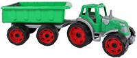 Van Manen tracteur jouet avec remorque vert - plastique - 52cm
