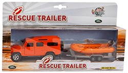 Kids Globe Die-cast Land Rover met Reddingsboot, 27cm