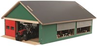 Kids GLOBE étable jouet bois 1:32 avec filet brise-vent ferme