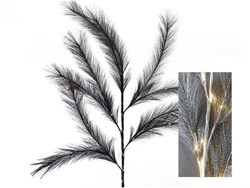 HBX natural living branche décorative LED herbe de la pampa noire 72cm éclairage