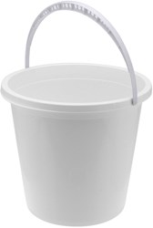 Seau en plastique blanc avec poignée - seau de nettoyage 10 litres