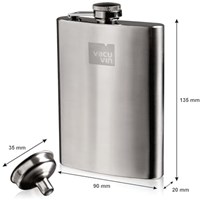 Vacu Vin flasque en acier inoxydable argent 240ml - gourde pour adultes-3