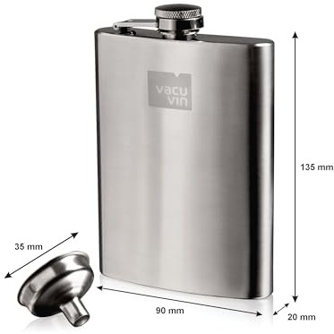 Vacu Vin flasque en acier inoxydable argent 240ml - gourde pour adultes-3