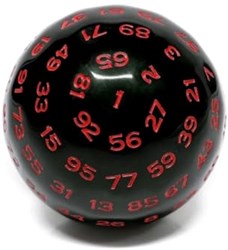 Foam Brain Games dé 45mm D100 noir rouge - jouet éducatif