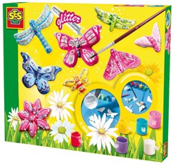 Ses Kit de moulage papillons en plâtre pailleté pour enfants