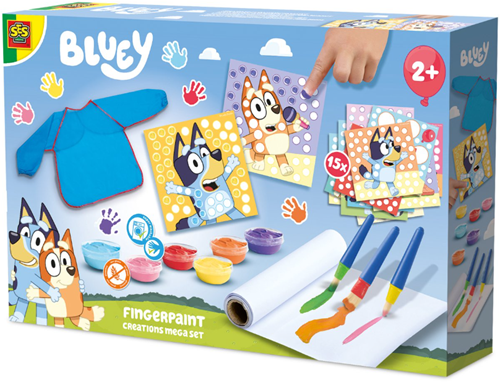 SES Bluey set de créations à la peinture au doigt - kit créatif pour enfants