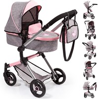 Bayer Chic 2000 landau poupée Neo Vario rose gris poussette réglable jouet