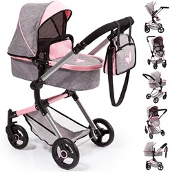 Bayer Chic 2000 landau poupée Neo Vario rose gris poussette réglable jouet