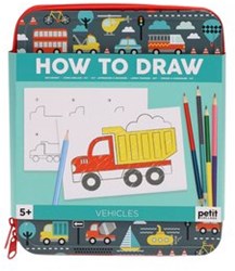 Petit Collage livre de dessin véhicules - jouet créatif à dessiner