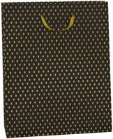 Design Group sac cadeau papier noir premium pois 26x12x32 cm
