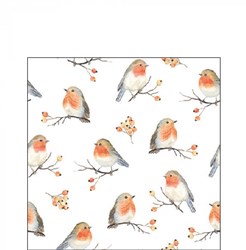 Ambiente serviettes rouge-gorge 33cm FSC décoration de table hiver