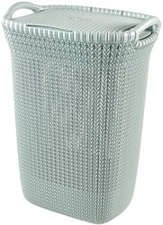 Curver boîte à linge Knit 57L misty blue - panier à linge en plastique avec couvercle
