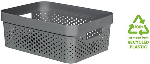 Curver infinity box dots 11L grijs 36x27x14cm 100% recycled