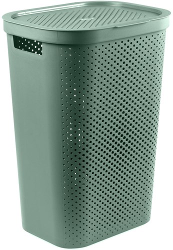 Curver bac à linge Infinity dots 60L vert - plastique recyclé