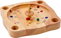 HOT Sports + Toys jeu de roulette tyrolienne en bois avec toupie et billes-3