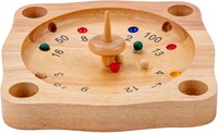 HOT Sports + Toys jeu de roulette tyrolienne en bois avec toupie et billes-2
