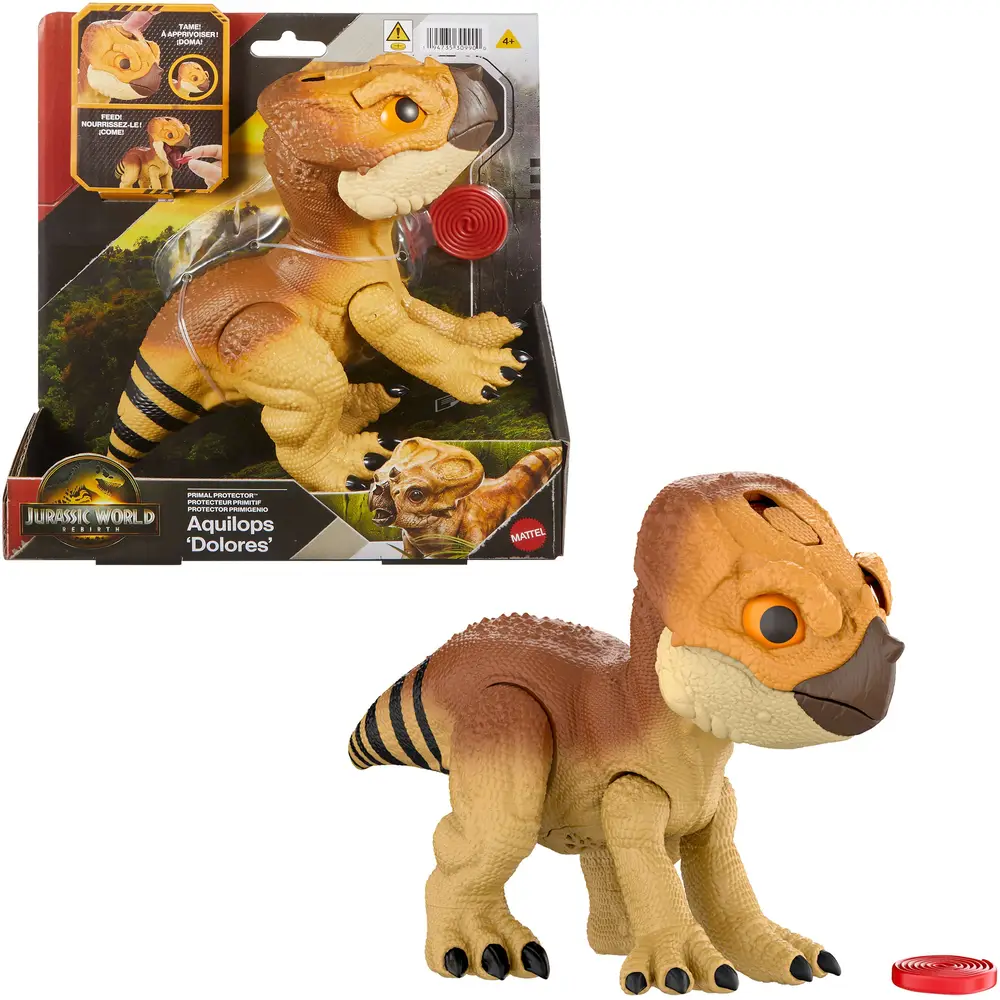 Mattel Jurassic World dinosaure interactif Aquilops Dolores jouet