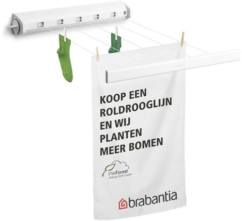 Brabantia corde à linge enroulable 22 mètres blanc - séchoir gain de place-3