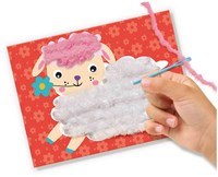 SES broderie animaux duveteux - kit créatif pour enfants - 6 cartes animaux avec fil doux-3