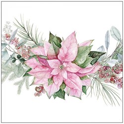 Ambiente serviettes décoration de table Noël Pink poinsettia 33cm 20 pièces