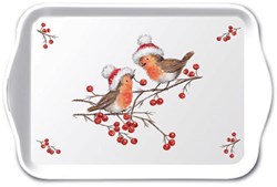 Ambiente plateau rouges-gorges de Noël 13x21cm accessoire festif