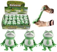 Grenouille extensible remplie de sable jouet vert fidget anti-stress
