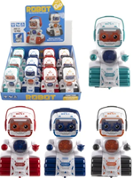 Kidsfun robot jouet friction 10 cm - lot de 12 robots colorés