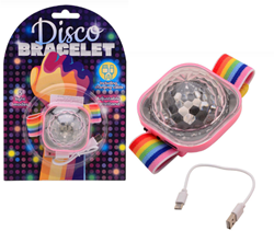 Johntoy bracelet disco rechargeable avec boule disco lumineuse jouet