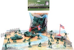 Johntoy Army forces coffret soldats avec tapis de jeu jouet militaire