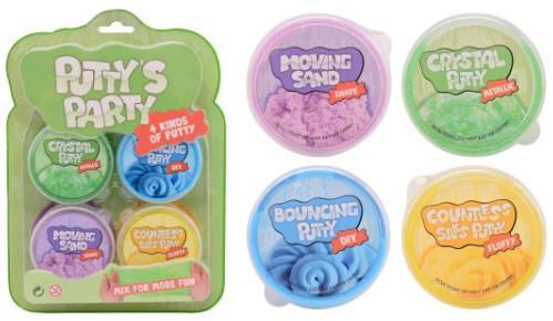 Fête de 4 puttys sur carte blister 24467