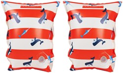 Swim Essentials brassards baleine rouge-blanc - flotteurs gonflables 2-6 ans