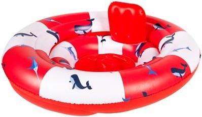 Swim Essentials bouée bébé baleine - siège flottant 0-1 an rouge-blanc-3
