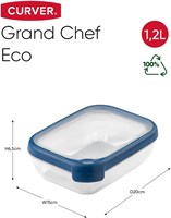 Curver boîte alimentaire rectangulaire 1,2L - Grand Chef Eco - hermétique - bleu-3