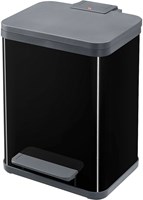 Hailo poubelle à pédale tri des déchets 2x9L noir - poubelle durable-2