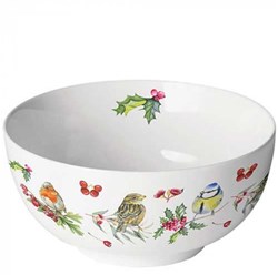 Ambiente bol porcelaine oiseaux d'hiver 0,4L blanc décoratif