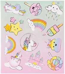 Autocollants licorne feuille de stickers licorne 12 pièces fête bricolage