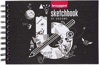 Bruynzeel carnet de croquis noir A5 papier FSC 80 feuilles dessin créatif