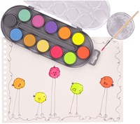 Bruynzeel set d'aquarelle - 12 couleurs métalliques et néon pour enfants-3
